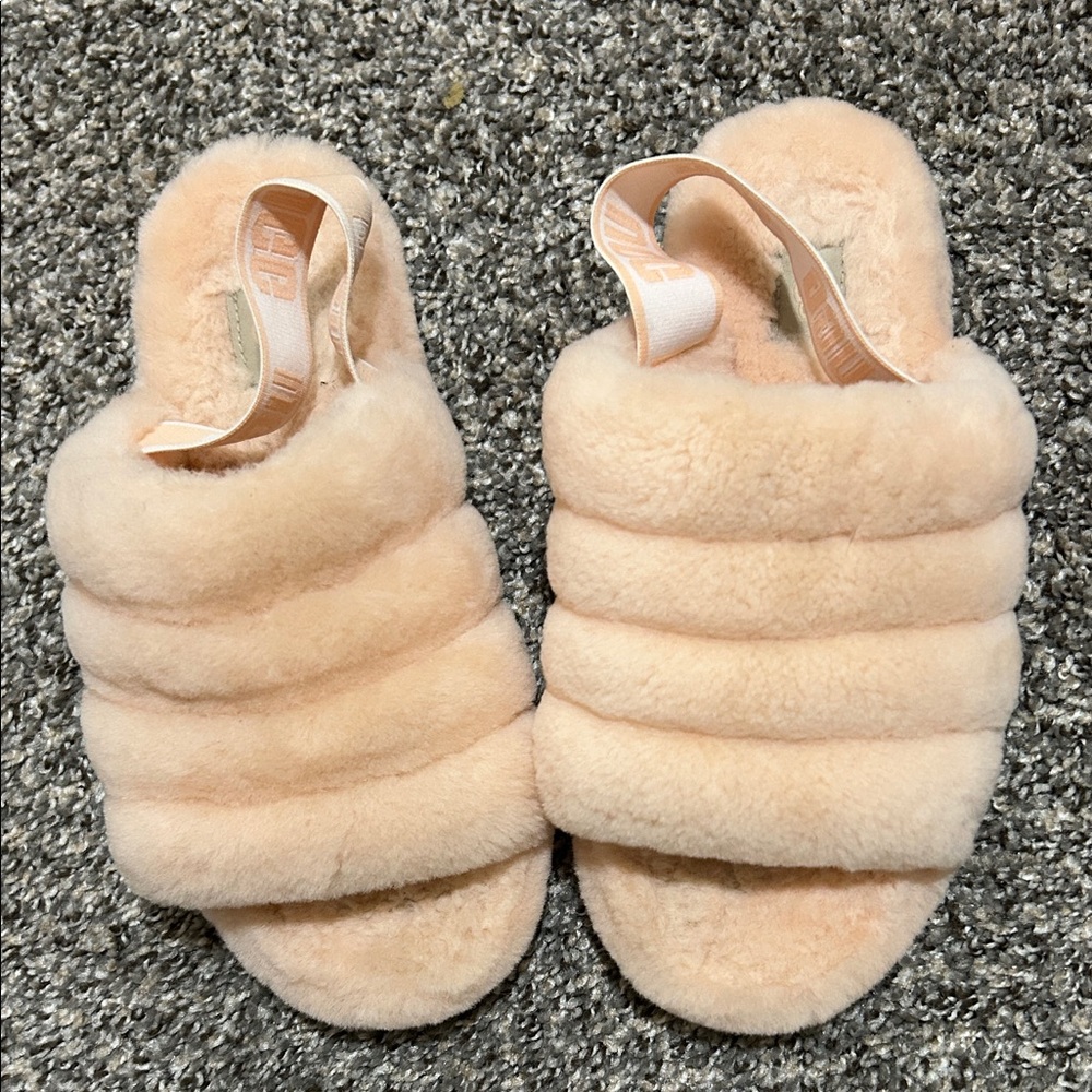 UGG Soft Blush Furry Slippers